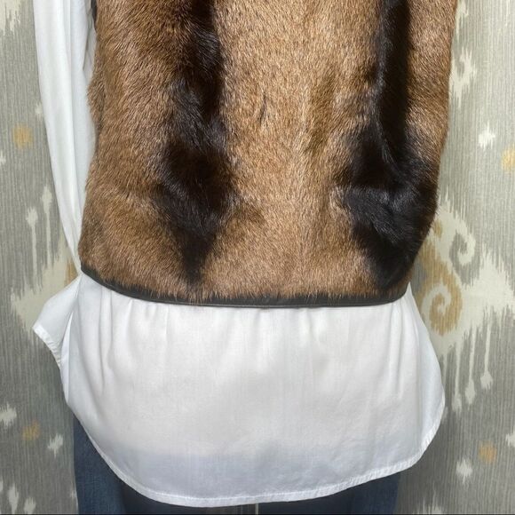 Ralph Lauren 2014 Pre Fall Ellery Goat  Shearling & Lamb Leather Trim Vest - Picture 10 of 16